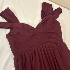 Lulu's Deep Red Pleated Maxi Dress